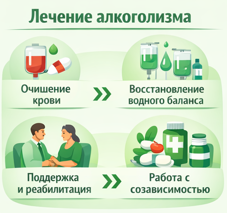 лечение алкоголизма в Ялуторовске этапы